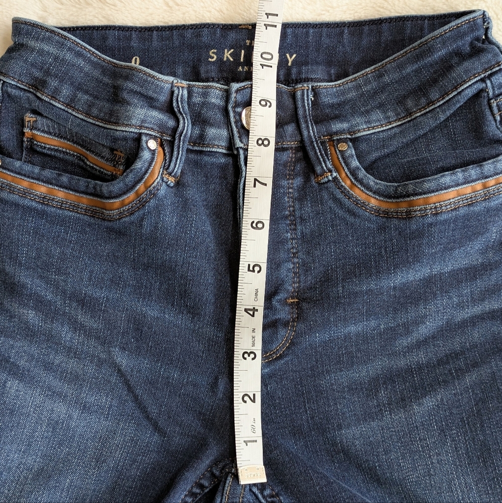 White House Black Market Everyday Soft Dark High-Rise Skinny Ankle Jeans Size 0 - Picture 7 of 11